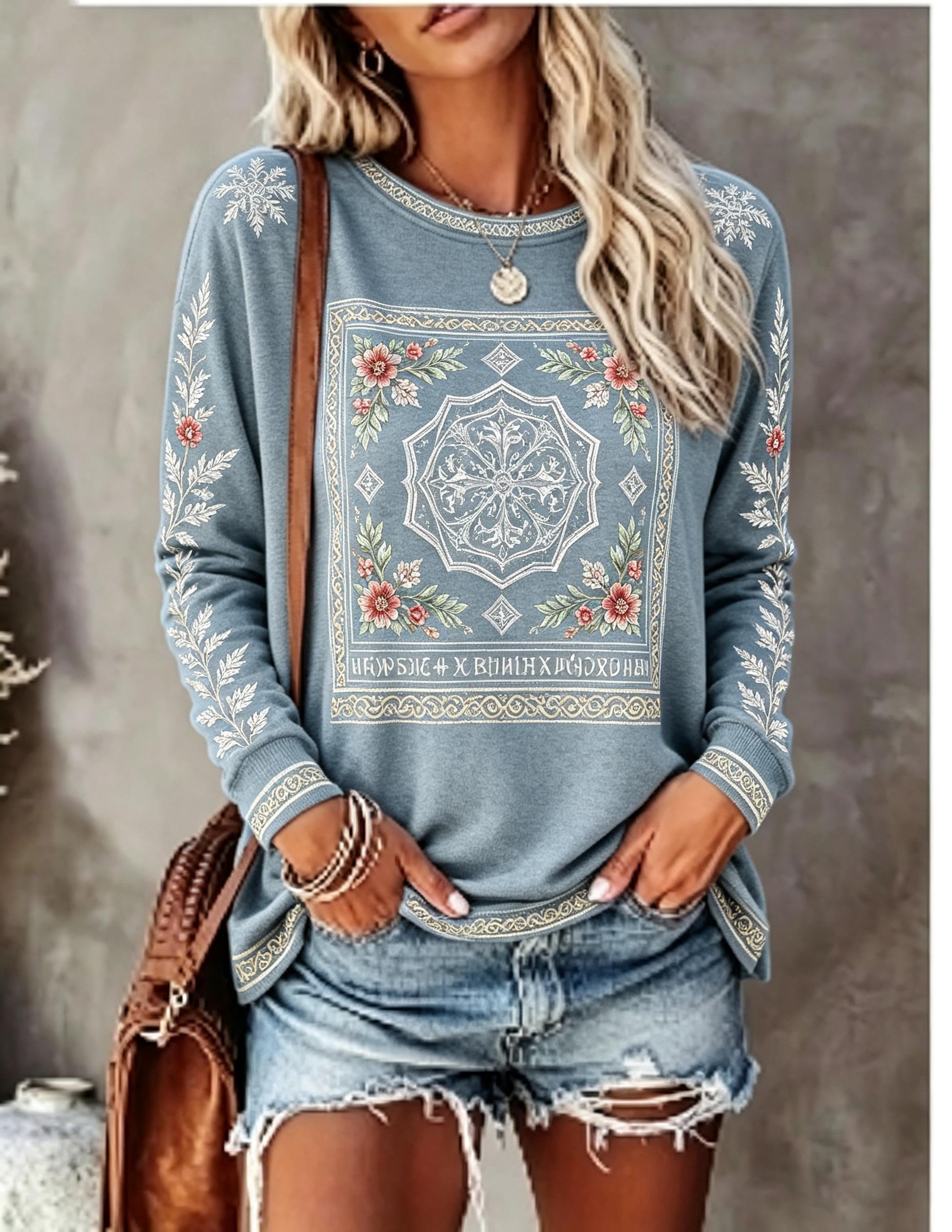 Women Crew Neck Long Sleeve T‑ - огляд і ціна Wallpaper
