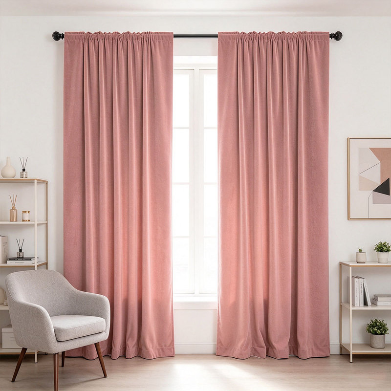 2pcs Solid Velvet Rod Pocket C - огляд і ціна Curtain Rods