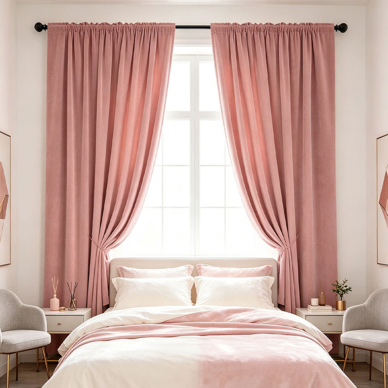 2pcs Solid Velvet Rod Pocket C - огляд і ціна Curtain Rods