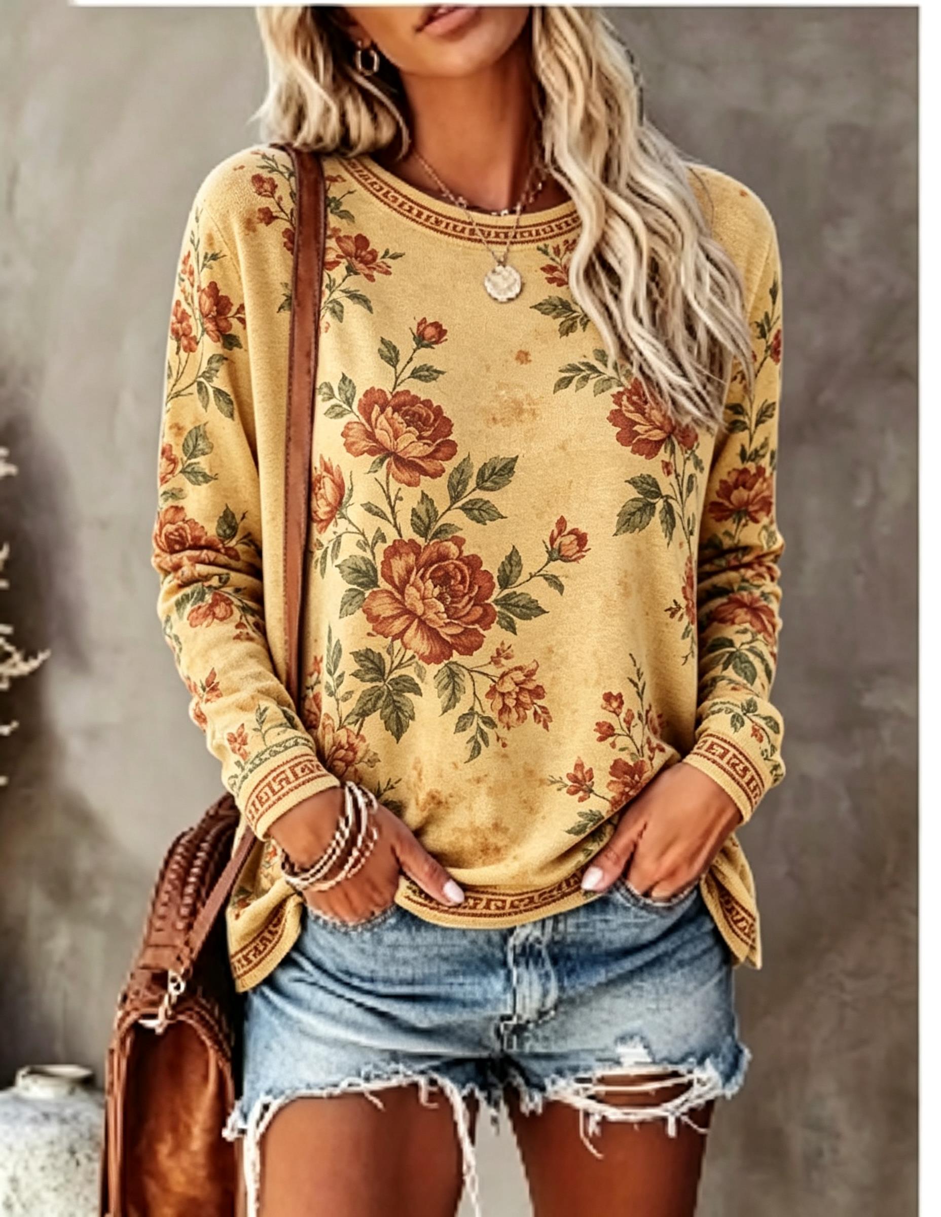 Women Crew Neck Long Sleeve T‑ - огляд і ціна Wallpaper