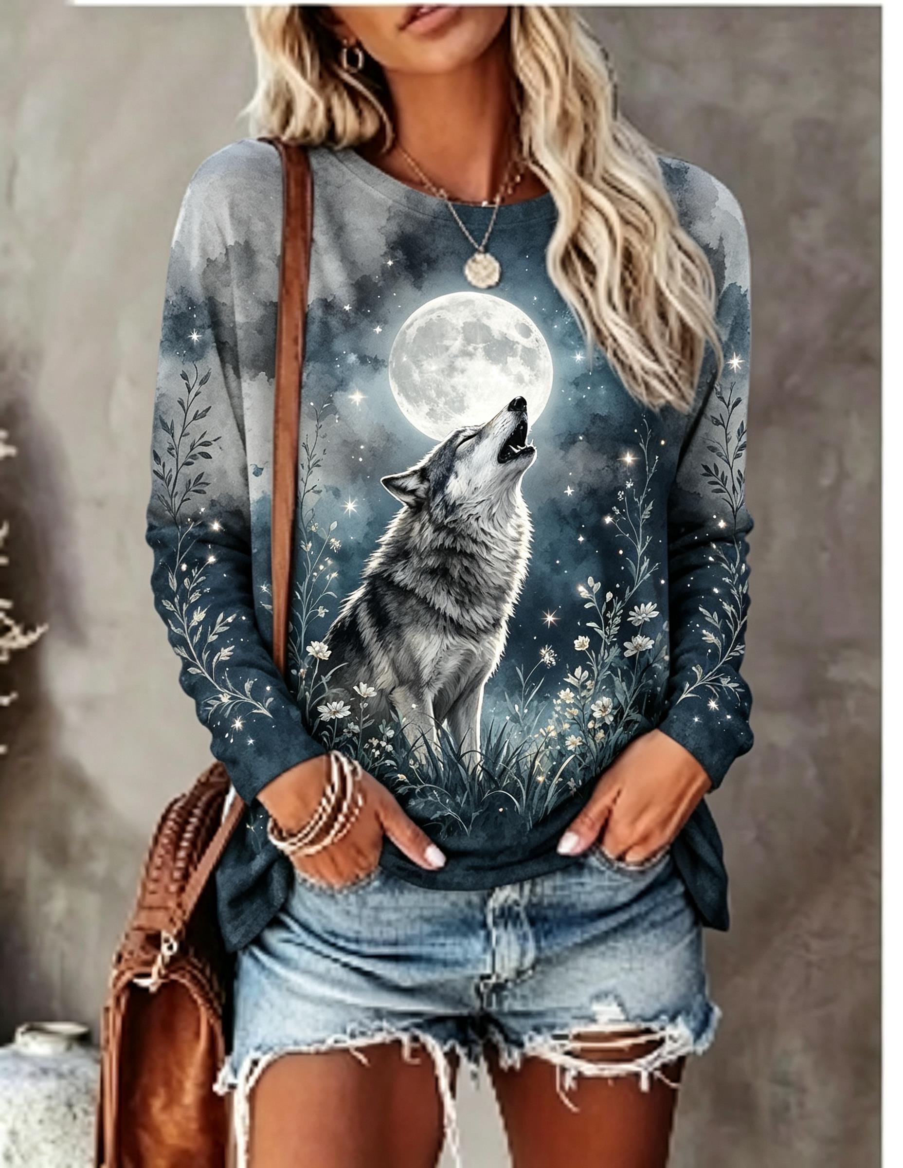 Women Long Sleeve T Shirt Howl - огляд і ціна Wallpaper
