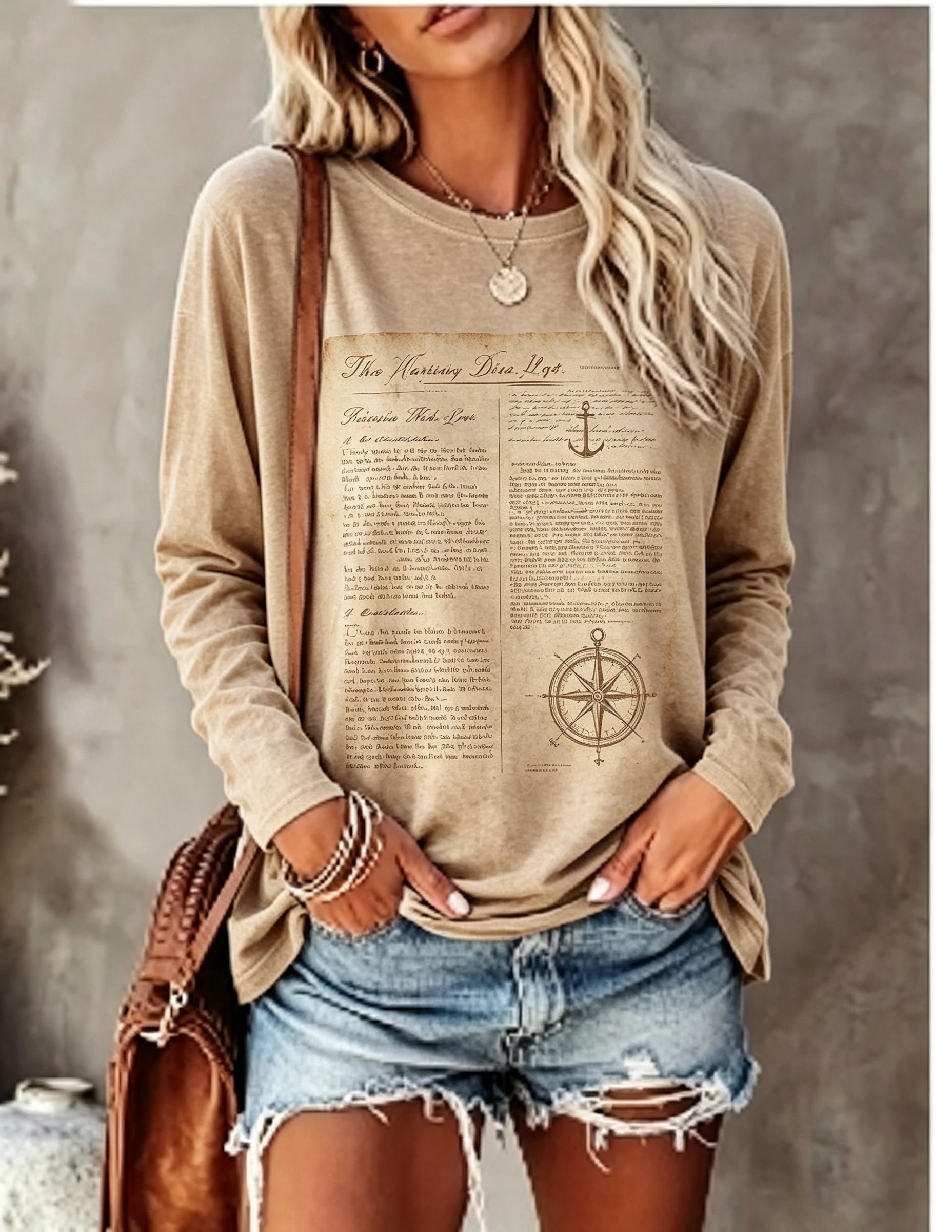 Women Long Sleeve T Shirt Vint - огляд і ціна Wallpaper